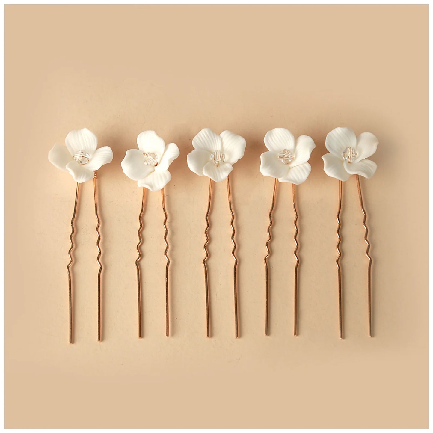 Elegant Bride U-Shaped Hair Sticks - Top-Rated Porcelain Flower Hairpins for Stunning Wedding Looks GE-2