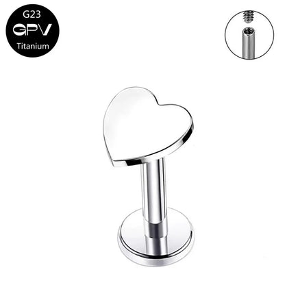 G23 Titanium Stud Earrings with Star Moon Cross Design for Cartilage Piercing Jewelry