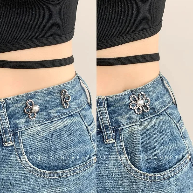 Metal Flower Button Snap Fastener Clip for Perfect Jeans Fit