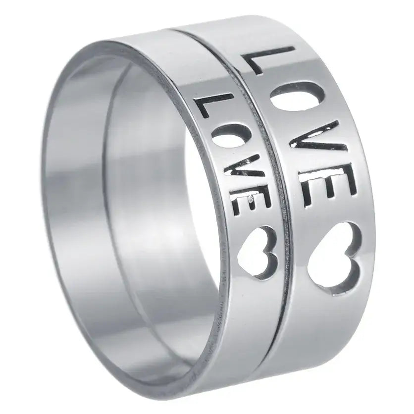 MeMolissa Luxury Clear Stone Crystal Wedding Rings Gold Plated Stainless Steel Jewelry 101R6