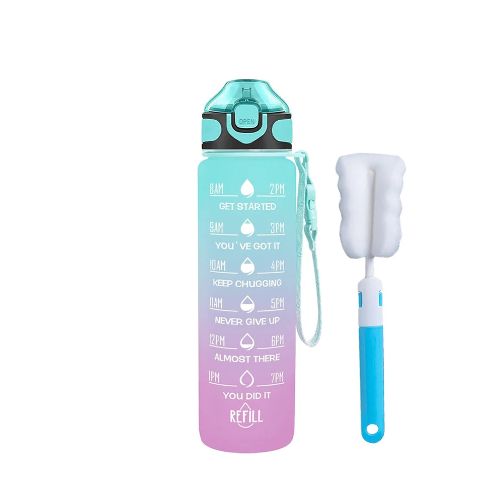 32 Oz Motivational Water Bottle With Straw And Strap