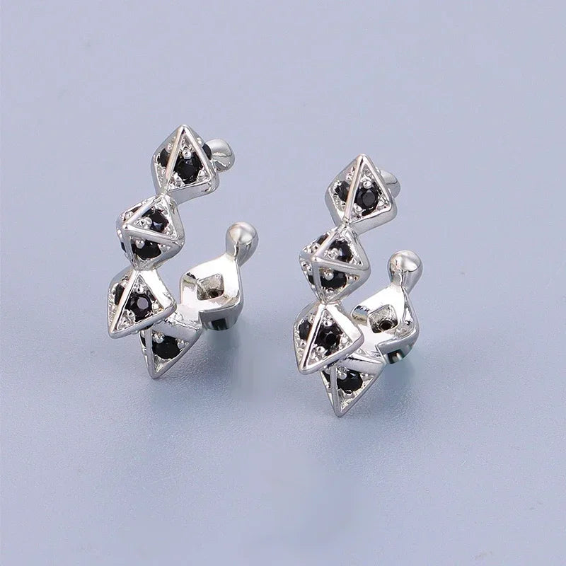 Crmya Gold-Color Cubic Zirconia Hoop Earrings Set for Women Fashion Jewelry 2023