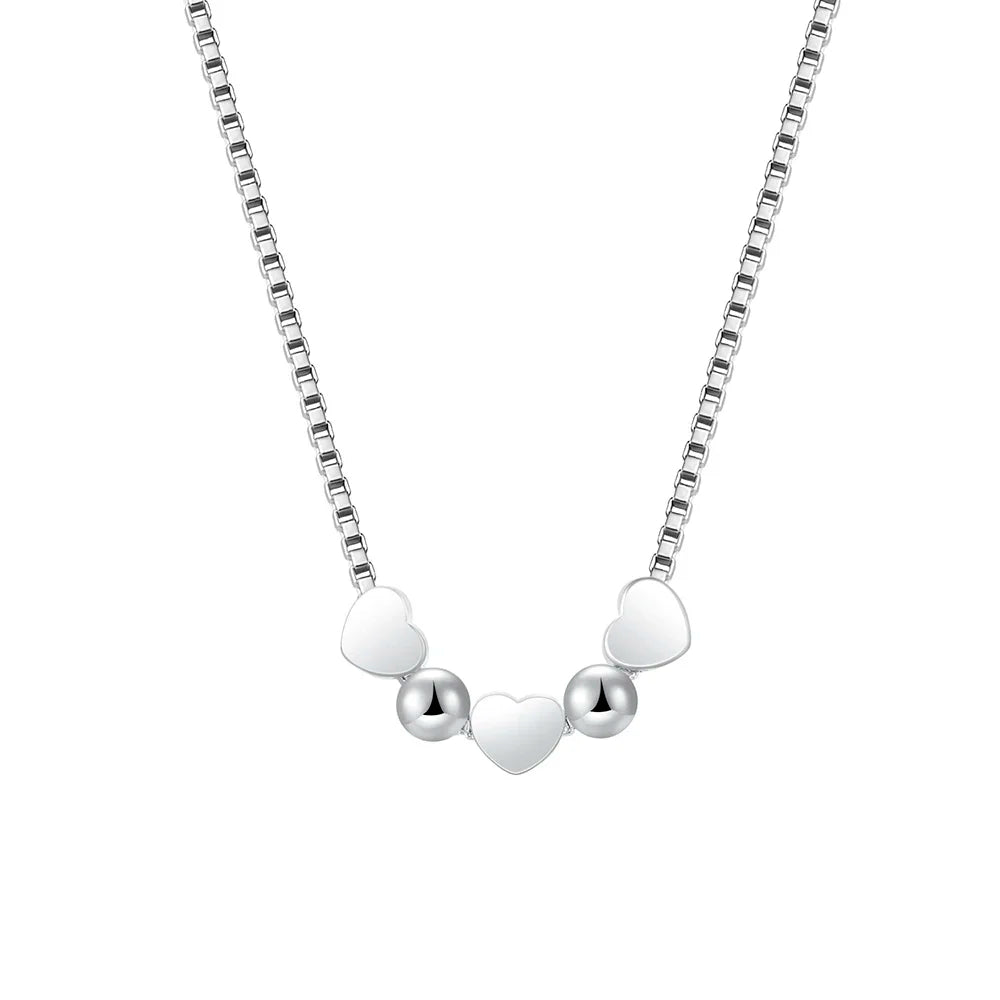 Elegant Heart Charm Silver Necklace for Women Fashion Pendant Jewelry Gift