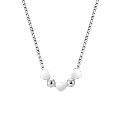 Elegant Heart Charm Silver Necklace for Women Fashion Pendant Jewelry Gift