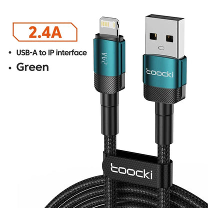 Toocki USB Type C Cable Fast Charging USB C Charger Cord 1m 2m USB A to C Blue