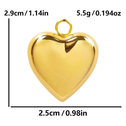 4Pcs Lot Stainless Steel Geometric Hammered Heart Dangle Charms for DIY Jewelry Making S1698-G