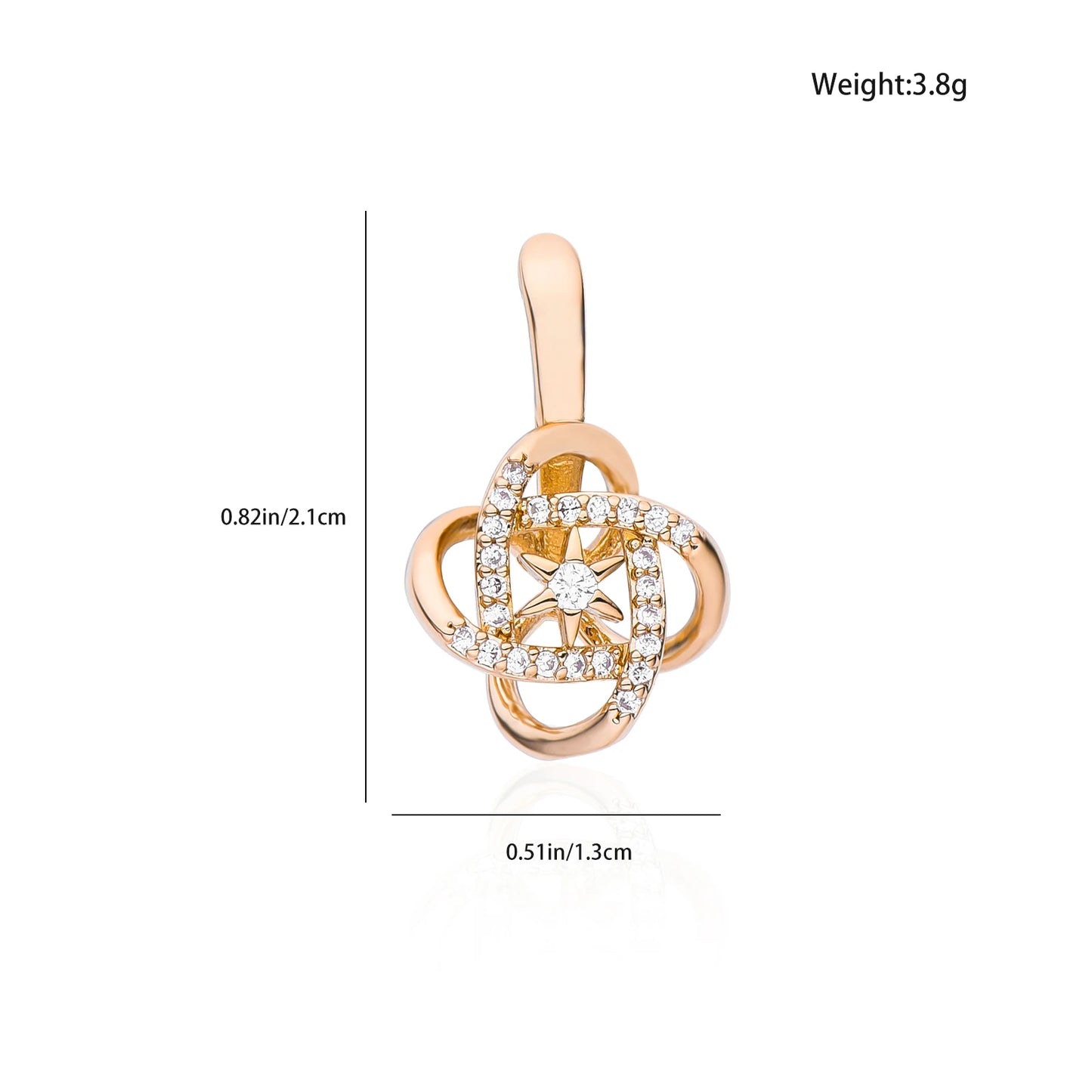 Dckazz Rose Gold Crystal Pendant Intertwined Drop Earrings for Women Christmas Gift