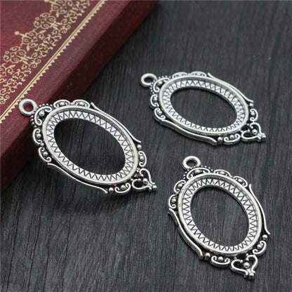 Antique Finish Cameo Cabochon Bracelet Setting Trays in Gold Silver Bronze and Rhodium 10 Pack