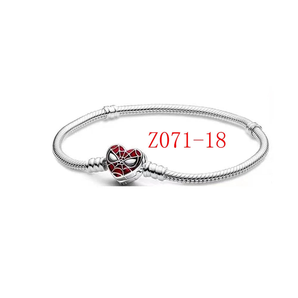 Family Charm Pendant Pink Flower Heart Clover Dangle Bead for 925 Silver Bracelets Z071-18