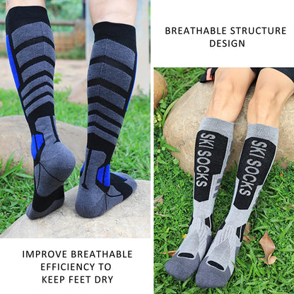 Merino Wool Knee High Ski Socks Thickened Outdoor Warm