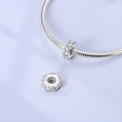 925 Sterling Silver Owl Bow Zircon Charm Beads Pendant