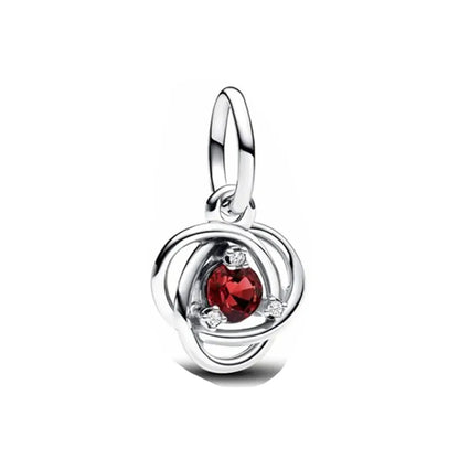 European 925 Sterling Silver Birthstone Pendant Charm Bead for Bracelet and Necklace Jewelry for Women