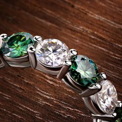 Knobspin D VVS1 Moissanite Rings for Women - Colorful Lab-Grown Diamond Jewelry