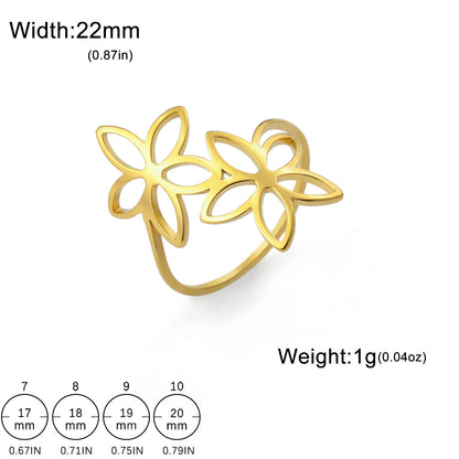 Skyrim Fashion Bohemian Gold-Plated Wide Flower Ring for Women