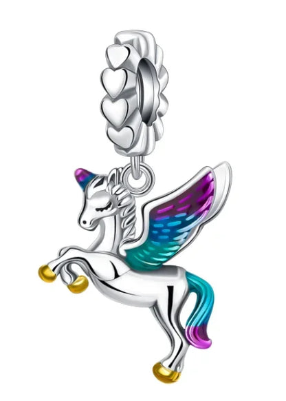 Sterling Silver 925 Angel Wing Heart Bird Charms for Bracelets and Necklaces Women's Fine DIY Jewelry Gifts