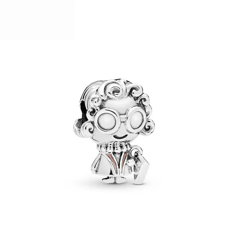 925 Silver Couple Charm Beads for DIY Bracelets Elegant Jewelry B217