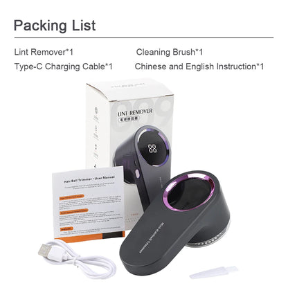 Electric Digital Display Lint Remover Portable Fabric Shaver For Effortless Cleaning gray CHINA
