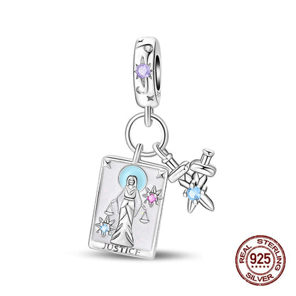 925 Sterling Silver Tarot Hourglass Bead Charm For Bracelet