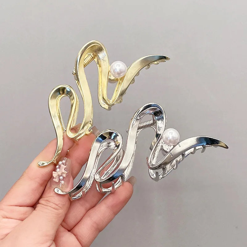 Geometric Metal Hair Claw Clips for Women Fashionable Zinc Alloy Hairpins