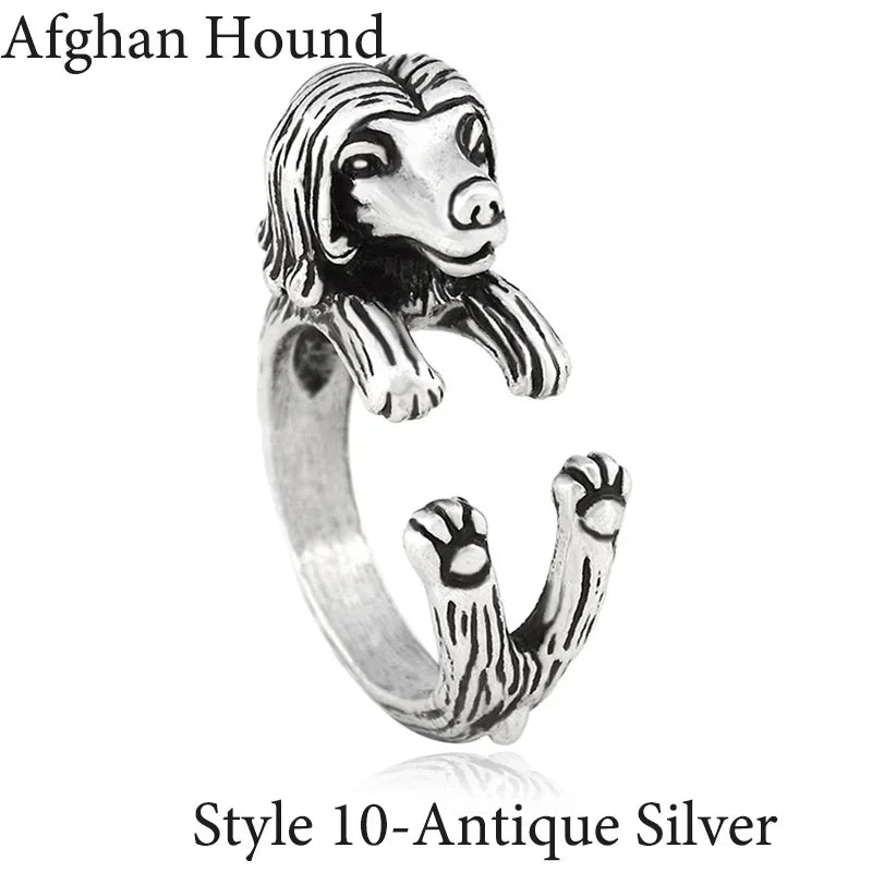 Vintage Labrador Retriever Wrap Ring Adjustable Fashion Jewelry for Women and Men