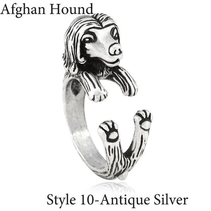 Vintage Labrador Retriever Wrap Ring Adjustable Fashion Jewelry for Women and Men