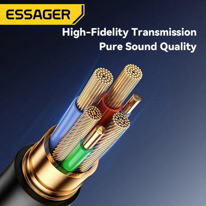 Essager Bluetooth 5.0 USB Audio Adapter Wireless Handsfree Car Stereo Transmitter Receiver with 3.5mm Jack