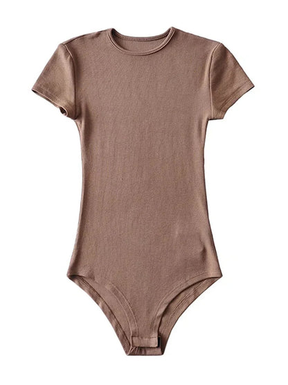 Summer Women Slim Short Sleeve Bodysuit Romper Jumpsuit