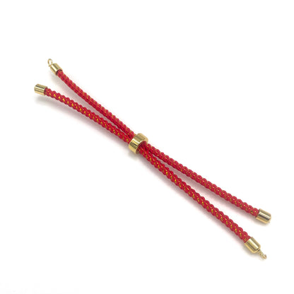 Adjustable Nylon Rope Bracelet Set with Brass Ends for DIY Jewelry Crafting