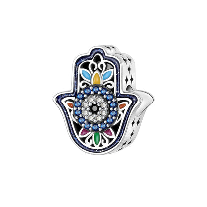 925 Sterling Silver Blue Evil Eye Jewelry Set With Zircon Charms Pendant Ring Earrings For Bracelet Necklace Gift