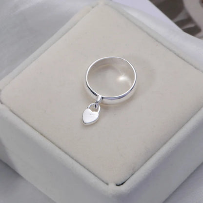 Sterling Silver Heart Lock Couple Rings for Love and Romance - Wedding and Holiday Gift