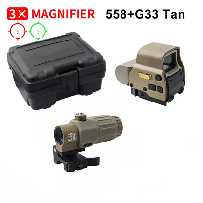 558+G43 Holographic Collimator Sight Tactical Optic Gear G33 bk set