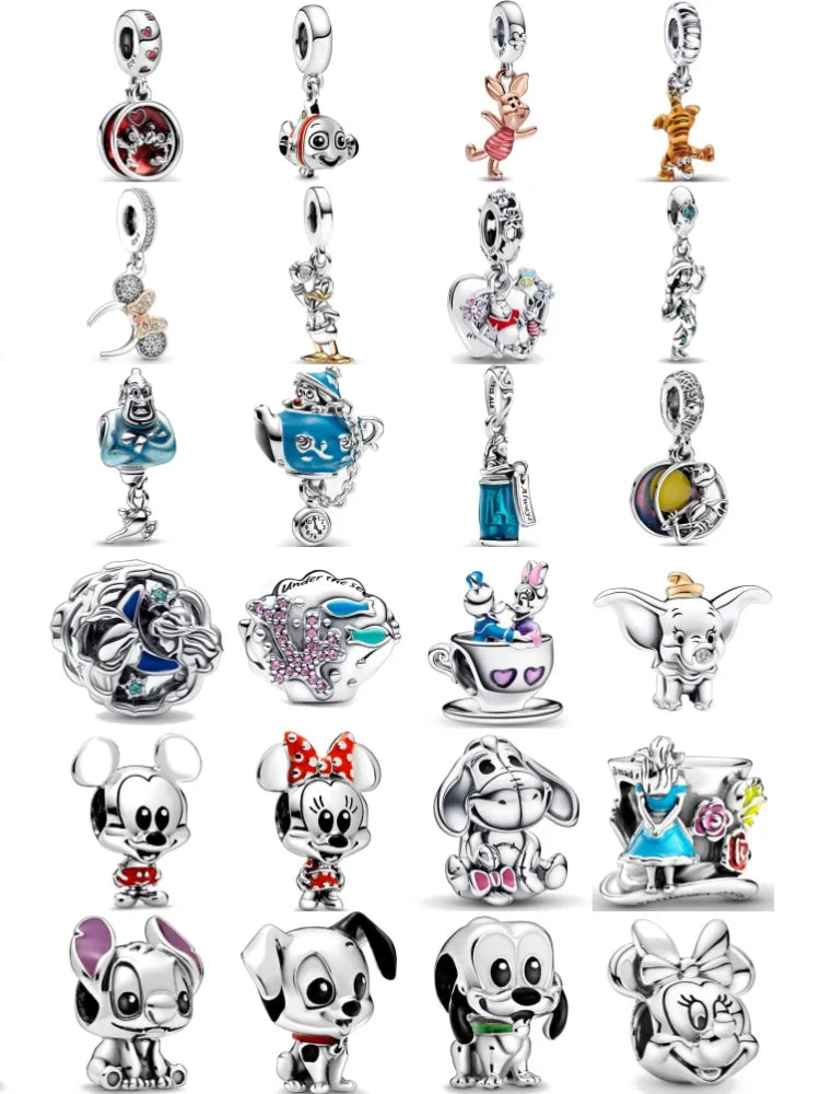 Exquisite 925 Silver Elephant Dog Bead Fish Pig Pendant for DIY European Bracelet Jewelry
