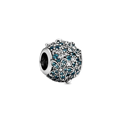European 925 Sterling Silver Daisy Flower Fish Flag Pendant Bead Charm for Women's Bracelet and Necklace Jewelry