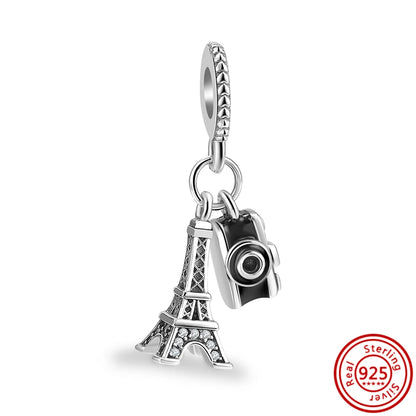 925 Silver Hot Air Balloon Castle Tower Mushroom Charms