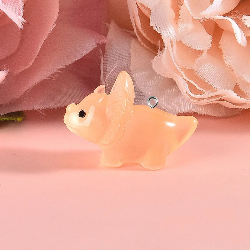 Luminous 3D Dinosaur Charms Resin Pendants for DIY Jewelry Making