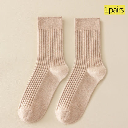 Women Seamless Anti Odor Cotton Mid Calf Socks Breathable