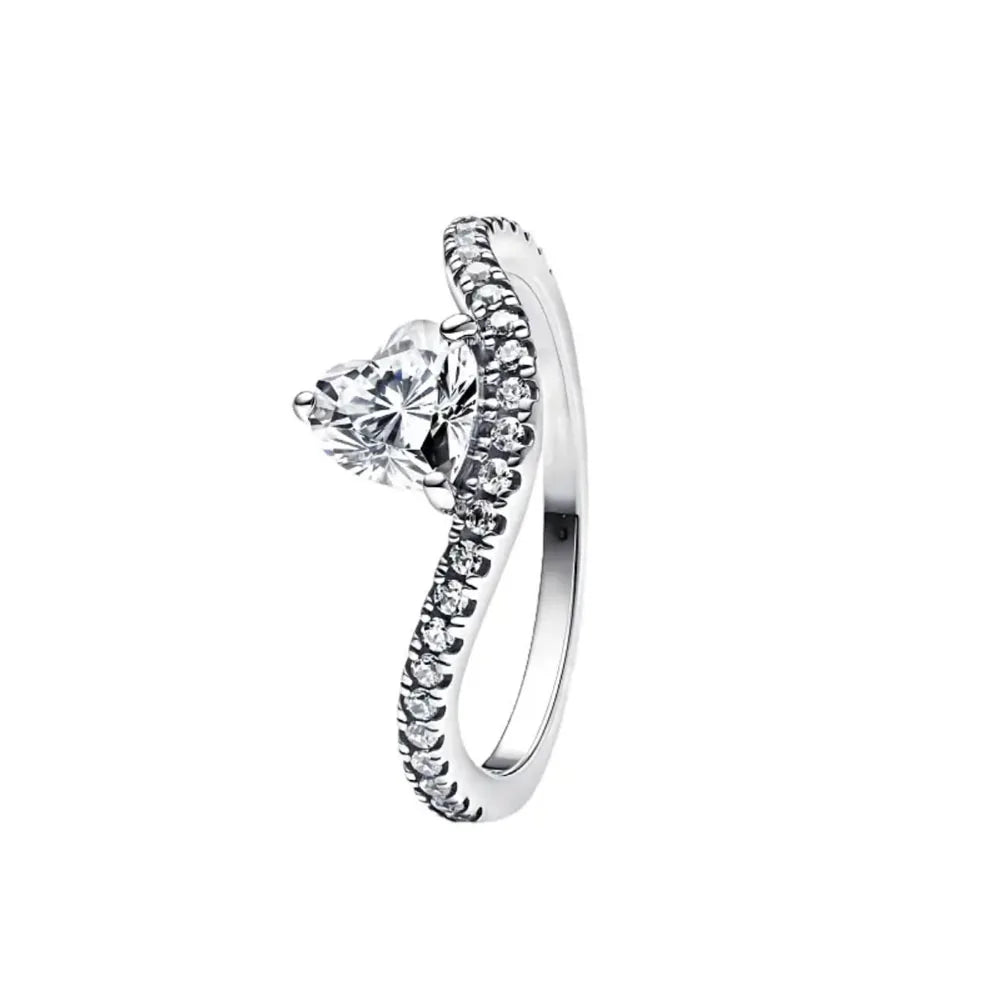Elegant 925 Sterling Silver Zircon Ring for Women Mother's Day Gift B5814