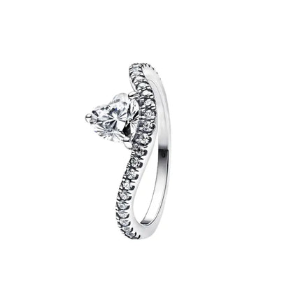 Elegant 925 Sterling Silver Zircon Ring for Women Mother's Day Gift B5814