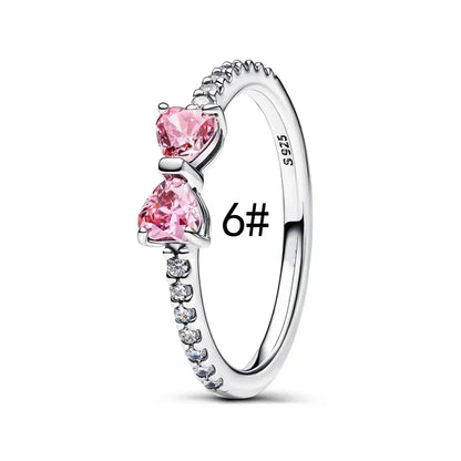 925 Sterling Silver Colorful Butterfly Heart Charms for Women DIY Jewelry Pendants Rings Earrings Bracelets