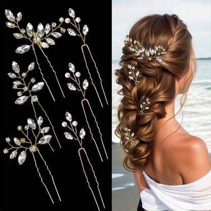Elegant Pearl Flower Wedding Hairpin Comb Set for Brides