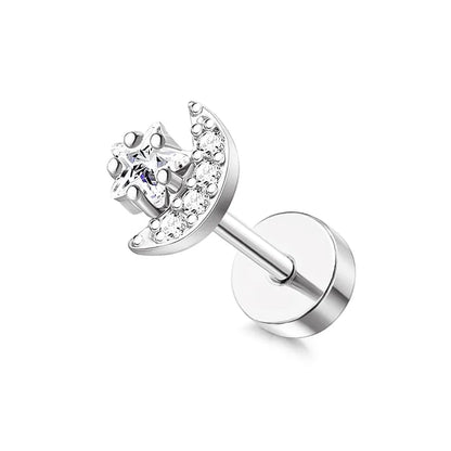 Drperfect Surgical Steel Butterfly Flower Cartilage Stud Earrings for Women with Screw-Back Design