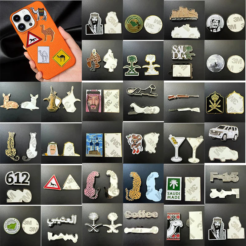 Stylish Saudi Arabia Themed Metal Pin Brooches for Mobile Phones