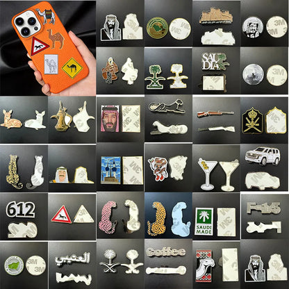 Stylish Saudi Arabia Themed Metal Pin Brooches for Mobile Phones