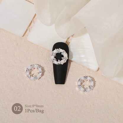Elegant Gold Silver Metal Bowknot Nail Charm 3D Rhinestone Decor for DIY Manicure Art