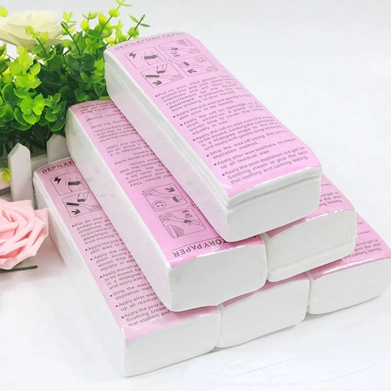 Nonwoven Hair Removal Wax Strips for Body and Legs - Epilator Depilation Tape Roll, 20 or 100 Pack