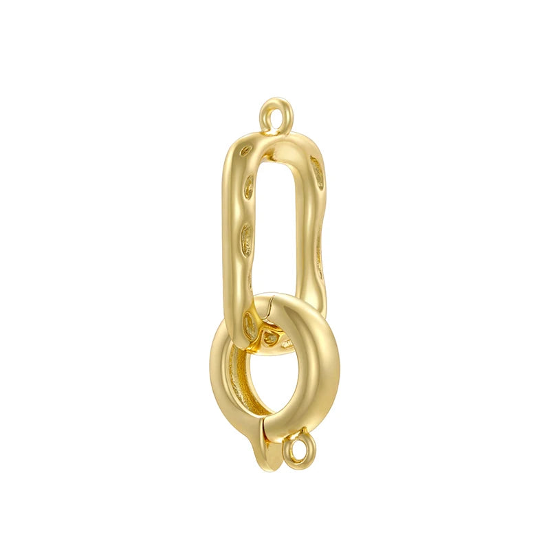 ZHUKOU 18K Gold Plated Connector Clasps for Jewelry Crafting in Four Elegant Styles