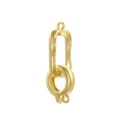 ZHUKOU 18K Gold Plated Connector Clasps for Jewelry Crafting in Four Elegant Styles