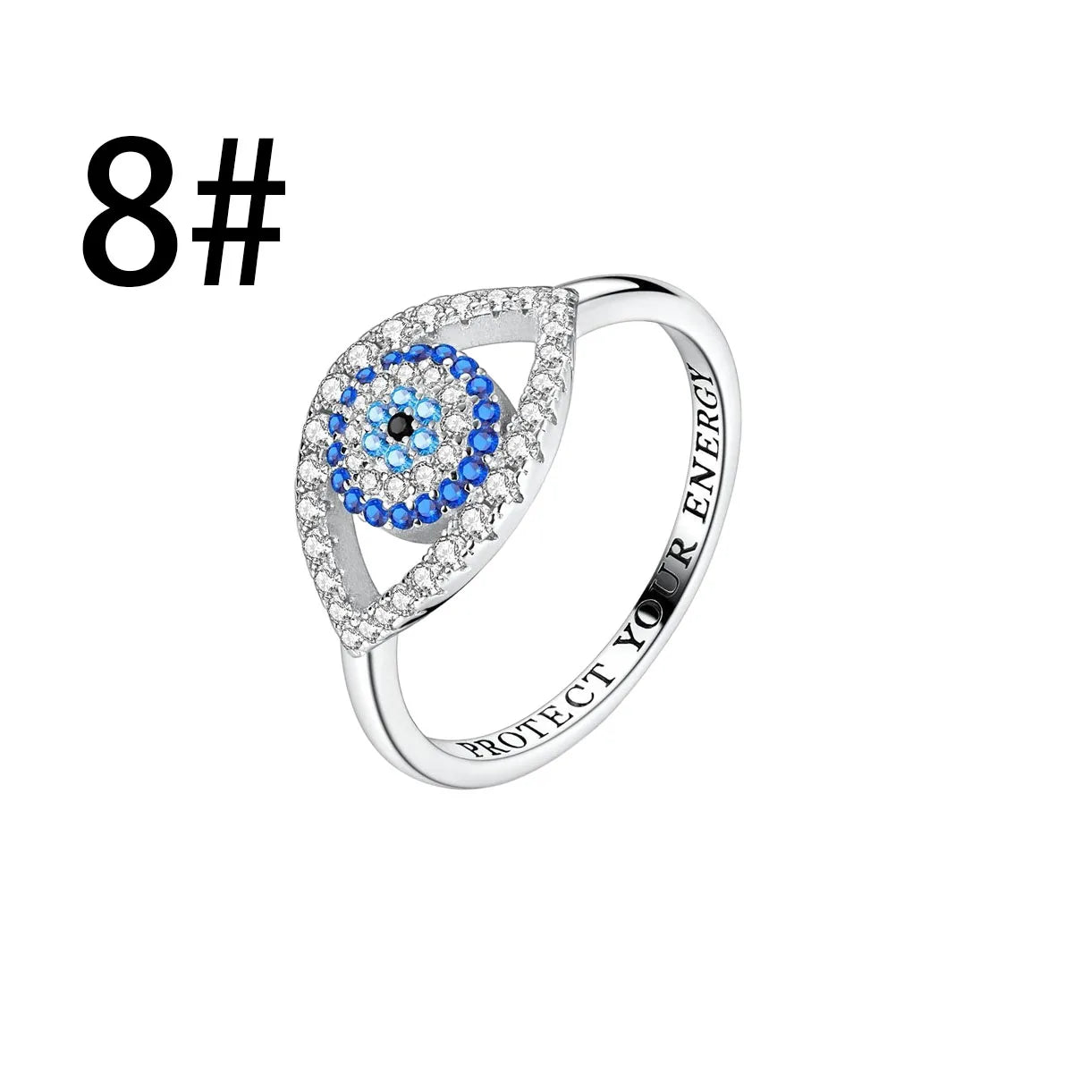 925 Sterling Silver Blue Evil Eye Jewelry Set With Zircon Charms Pendant Ring Earrings For Bracelet Necklace Gift