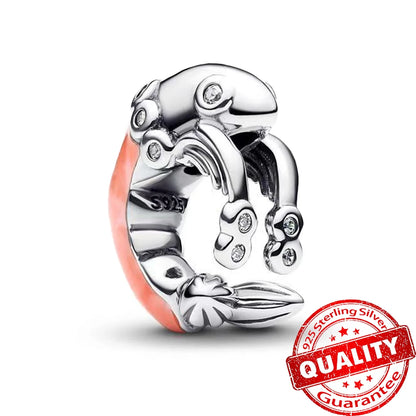 Ocean Series Sterling Silver Starfish and Coral Charm Pendant for Bracelets FCC511