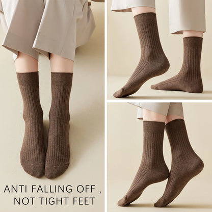 Women Seamless Anti Odor Cotton Mid Calf Socks Breathable